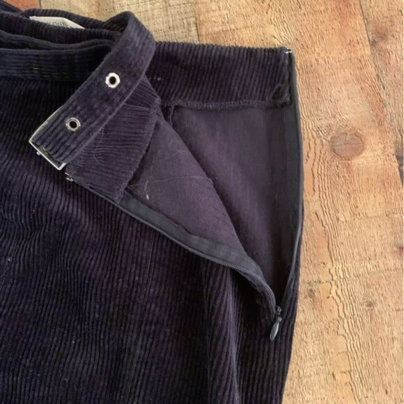 Urban outfitters navy blue corduroy mini skirt with belt -M - Picture 4 of 9